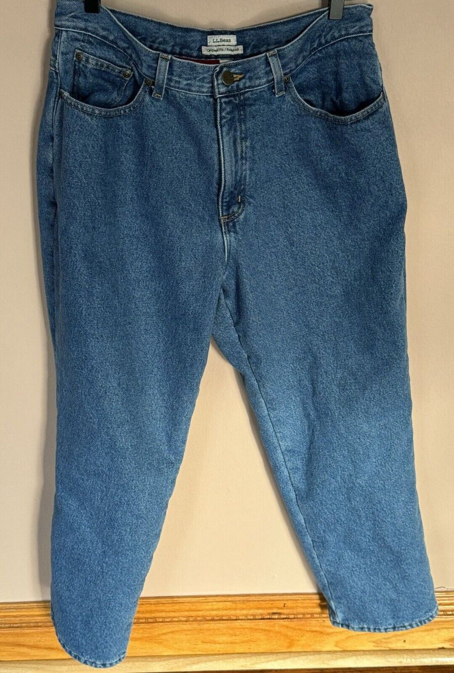 LL Bean Double L Jeans 14 Relaxed Fit Red Fleece - Lined Womens
